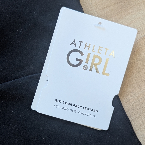 NWT! Athleta Girl Got Your Back Leotard in Black - Size L/12 - Picture 3 of 6